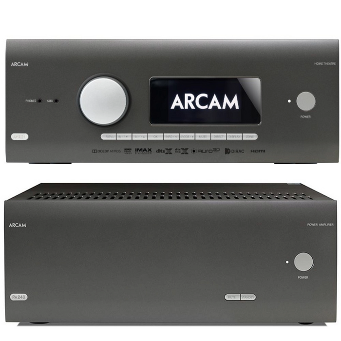 Arcam AVR21 AV Receiver and PA240 Power Amplifier Bundle Open Box